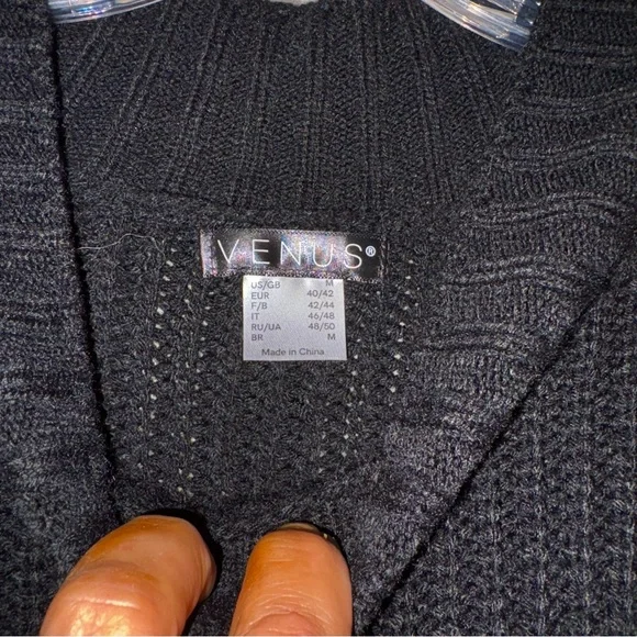 Venus Colorblock Sweater Dress in Black, Cream &  Brown Size Medium - Picture 7 of 11